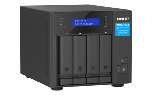 QNAP TVS-H474 NAS Tower Intel® Pentium® G7400 8 GB DDR4 QuTS hero Black