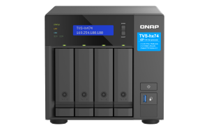 QNAP TVS-H474 NAS Tower Intel® Pentium® G7400 8 GB DDR4 16 TB QuTS hero Black