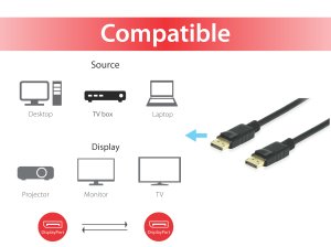 Equip DisplayPort 1.4 Cable, 10m, 8K/60Hz