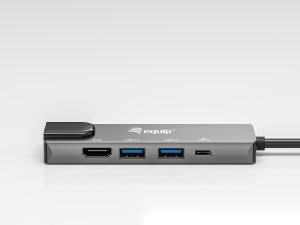 Equip USB-C 5 in1 Multifunction Adapter, HDMI, Gigabit LAN, USB 3.2 GEN1, 100W USB PD