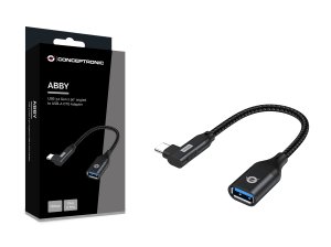 Conceptronic ABBY19B USB 3.2 Gen 2 90° angled to USB-A OTG Adapter