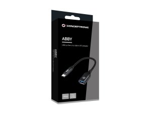 Conceptronic ABBY18B USB 3.2 Gen 2 to USB-A OTG Adapter