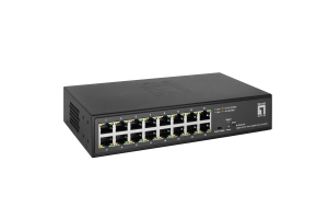 LevelOne Hilbert 10” 16-Port Gigabit Smart Lite Switch, 16 x Gigabit RJ45 (10/100/1000)