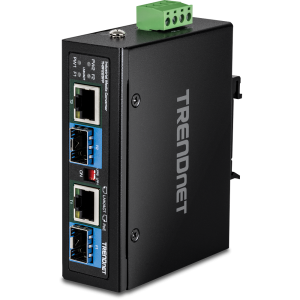 TRENDnet TI-BF22SFP 2-Port Industrial SFP to Gigabit PoE++ Media Converter