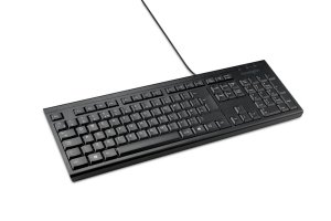 Kensington KB100 USB EQ Standard Keyboard - UK. Manufactured using 65% post-consumer recycled content (PCR). Features sealed membrane / spill-proof design.