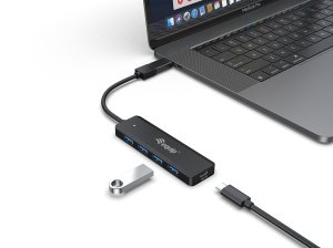 Equip 4-Port USB 3.2 Gen 1 Hub with USB-C Adapter