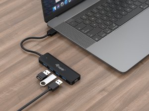 Equip 4-Port USB 3.2 Gen 1 Hub with USB-C Adapter