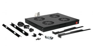 Equip Cooling Fans 19', 1U, 4FANS, RAL9005 Black