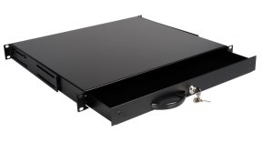 Equip Lockable Drawer 19', 1U, RAL9005 Black