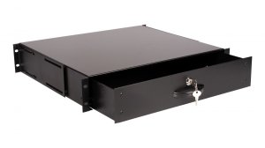 Equip Lockable Drawer 19', 2U, RAL9005 Black