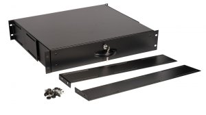 Equip Lockable Drawer 19', 2U, RAL9005 Black