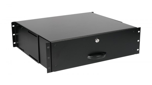 Equip Lockable Drawer 19', 3U, RAL9005 Black