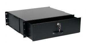 Equip Lockable Drawer 19', 3U, RAL9005 Black