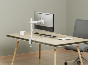 Equip 17"-32" Articulating Monitor Desk Mount Bracket, White