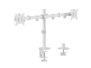 Equip 17″-32″ Articulating Dual Monitor Desk Mount Bracket, White