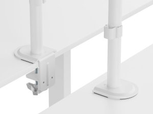 Equip 17"-32" Articulating Dual Monitor Desk Mount Bracket, White