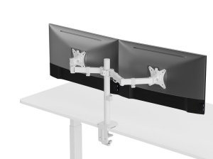 Equip 17"-32" Articulating Dual Monitor Desk Mount Bracket, White