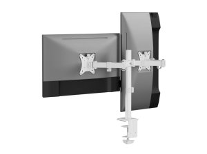 Equip 17"-32" Articulating Dual Monitor Desk Mount Bracket, White