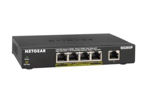 NETGEAR GS305Pv2 Unmanaged Gigabit Ethernet (10/100/1000) Power over Ethernet (PoE) Black