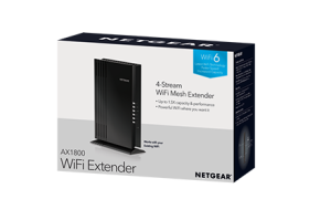 NETGEAR 4PT AX1800 WIFI MESH EXTENDER Network repeater Black 10, 100, 1000 Mbit/s