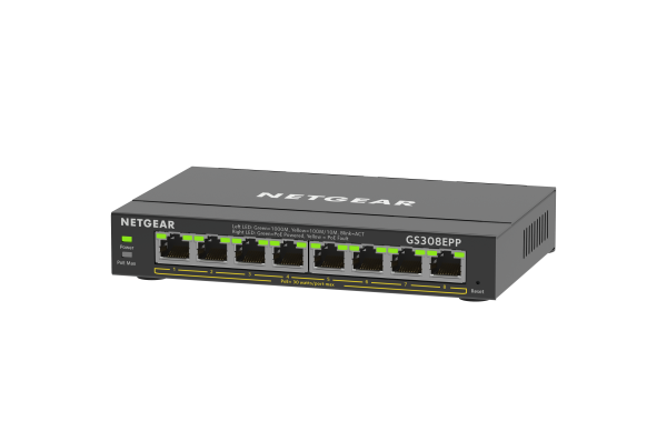 NETGEAR GS308EPP Managed L2/L3 Gigabit Ethernet (10/100/1000) Power over Ethernet (PoE) Black