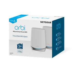 NETGEAR Orbi RBK752 AX4200 WiFi 6 Mesh System Tri-band (2.4 GHz / 5 GHz / 5 GHz) Wi-Fi 6 (802.11ax) White 5 Internal