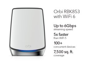 NETGEAR Orbi RBK853 AX6000 WiFi 6 Mesh System Tri-band (2.4 GHz / 5 GHz / 5 GHz) Wi-Fi 6 (802.11ax) Grey 4 Internal