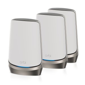 NETGEAR Orbi Quad-band RBKE963 AXE11000 WiFi 6E Mesh System Quad-band (2.4 GHz / 5 GHz-1 / 5 GHz-2 / 6 GHz) Wi-Fi 6 (802.11ax) Grey, White 16 Internal