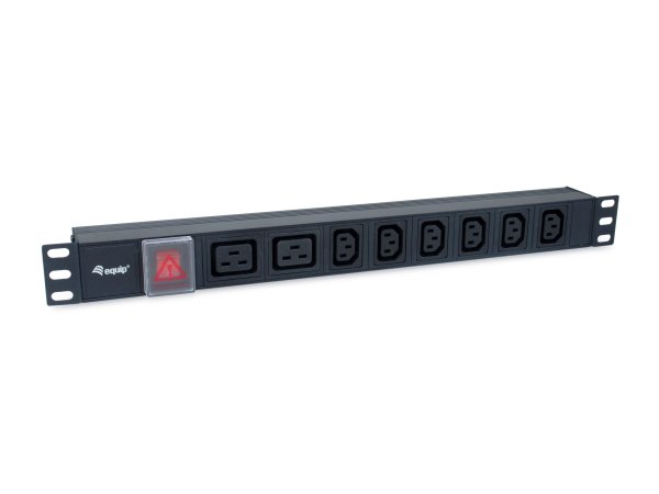 Equip 8-Outlet, 6 x IEC-C13+ 2X IEC-C19 Power Distribution Unit, on/off switch, Aluminum Shell