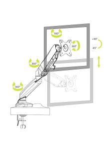 Port Designs 901104 monitor mount / stand 81.3 cm (32") Black Desk