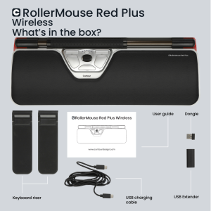 Contour Design RollerMouse Red Plus, Wireless - ergonomic mouse - wireless- Bluetooth - USB-C