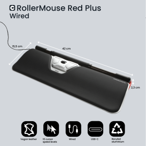 Contour Design RollerMouse Red Plus, Wired - ergonomic mouse- wired- USB-C