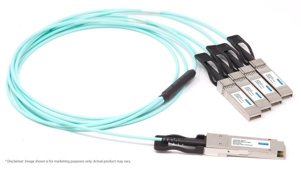 Hypertec Transceiver- 40G QSFP+ to 4x10G SFP+ Active Optical Cable Cisco Compatible- 100M