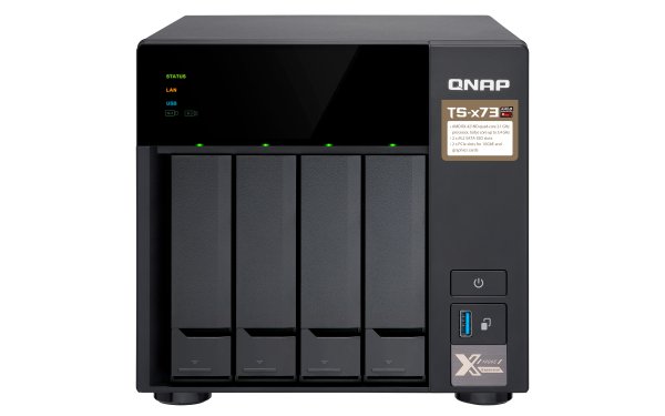 QNAP TS-473 NAS Desktop AMD Embedded R-Series SoC RX-421ND 4 GB DDR4 16 TB HDD QNAP Turbo System Black