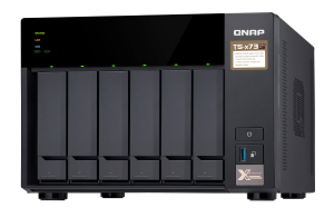 QNAP TS-673 NAS Tower AMD Embedded R-Series SoC RX-421ND 4 GB DDR4 12 TB HDD QNAP Turbo System Black