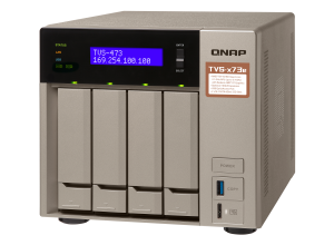 QNAP TVS-473e NAS Tower AMD Embedded R-Series SoC RX-421BD 4 GB DDR4 16 TB HDD QNAP Turbo System Black, Bronze