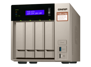 QNAP TVS-473e NAS Tower AMD Embedded R-Series SoC RX-421BD 4 GB DDR4 16 TB HDD QNAP Turbo System Black, Bronze