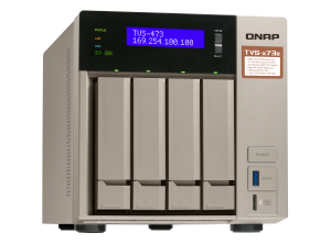 QNAP TVS-473e NAS Tower AMD Embedded R-Series SoC RX-421BD 4 GB DDR4 16 TB HDD QNAP Turbo System Black, Bronze