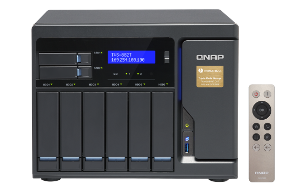 QNAP TVS-882T NAS Tower Intel® Core™ i5 i5-6500 16 GB DDR4 12 TB HDD QNAP Turbo System Black