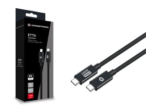 Conceptronic ETTA04B12 USB 4.0 Gen 3 C-C PD 3.1 240W Cable 1.2M, 48V 5A, 40Gbps, E-Mark