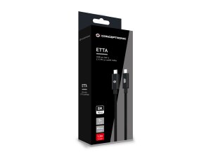 Conceptronic ETTA04B12 USB 4.0 Gen 3 C-C PD 3.1 240W Cable 1.2M, 48V 5A, 40Gbps, E-Mark