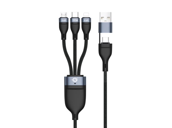 Conceptronic ETTA06B15 USB 3-in-1 PD 3.0 100W Fast Charging Cable 1.5M, 20V 5A, 480Mbps, E-Mark