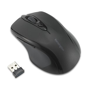 Kensington MY310S EQ 2.4GHz Wireless Mouse. Manufactured using 59% post-consumer recycled content (PCR). Includes responsive optical sensor with three DPI settings (800/1200/1600) and 128-bit AES government-grade encryption