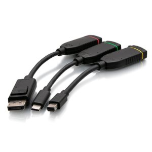 C2G 6ft (1.8m) 4K HDMI® Premium Cable and Dongle Adapter Ring with Color Coded Mini DisplayPort™, DisplayPort, and USB-C®