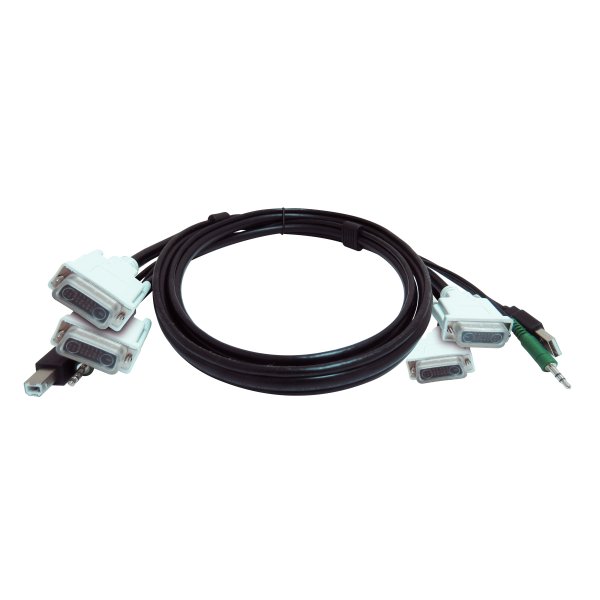 Black Box SKVMCBL-2DVI-06TAA KVM cable Black, White 1.8 m