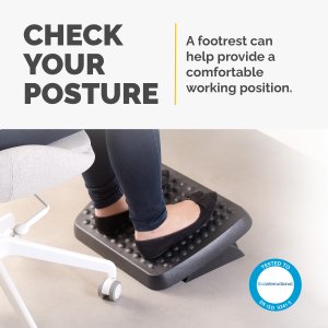 Fellowes Foot Rest Under Desk - Standard Foot Support Ergonomic Foot Rest with Textured Surface - Foot Rest Stool for Office & Home Use - Black