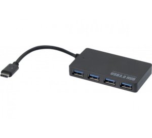 4 x USB 3.0 A, USB C, 5 Gbps, Black