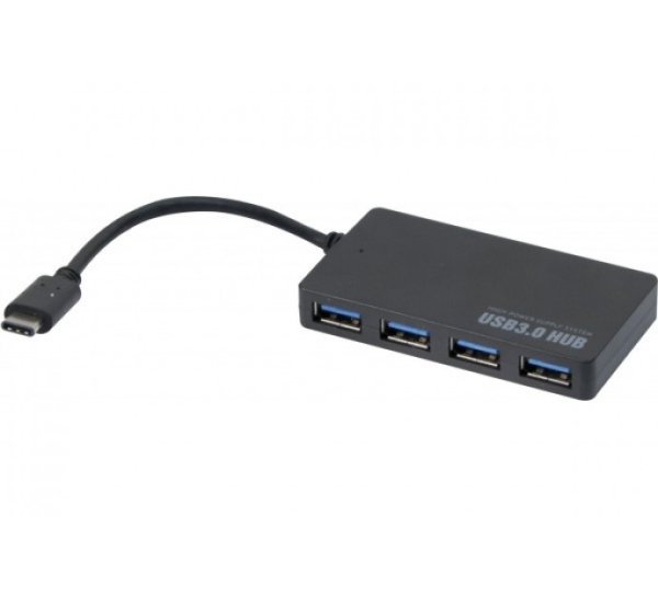 4 x USB 3.0 A, USB C, 5 Gbps, Black