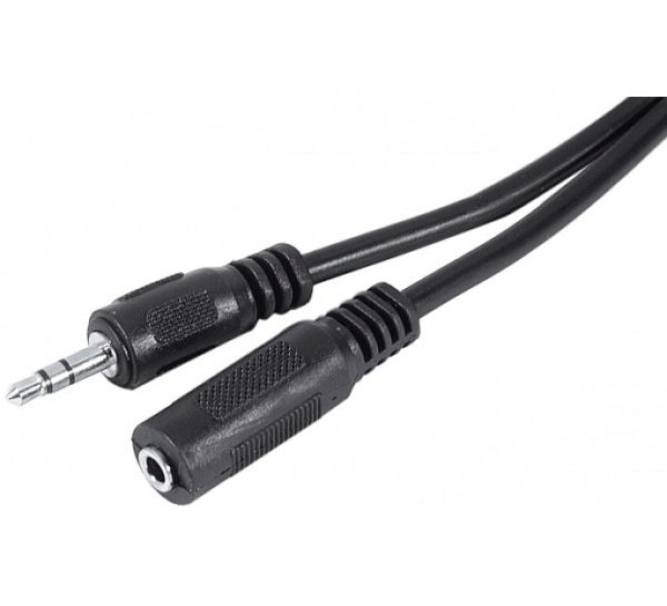 Stereo Extension cord, 3.5mm Jack, Black, MF, 5m