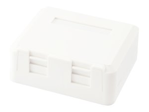 2-Port Keystone Jack Surface Mount Box, 60 x 70 x 26.4 mm, White